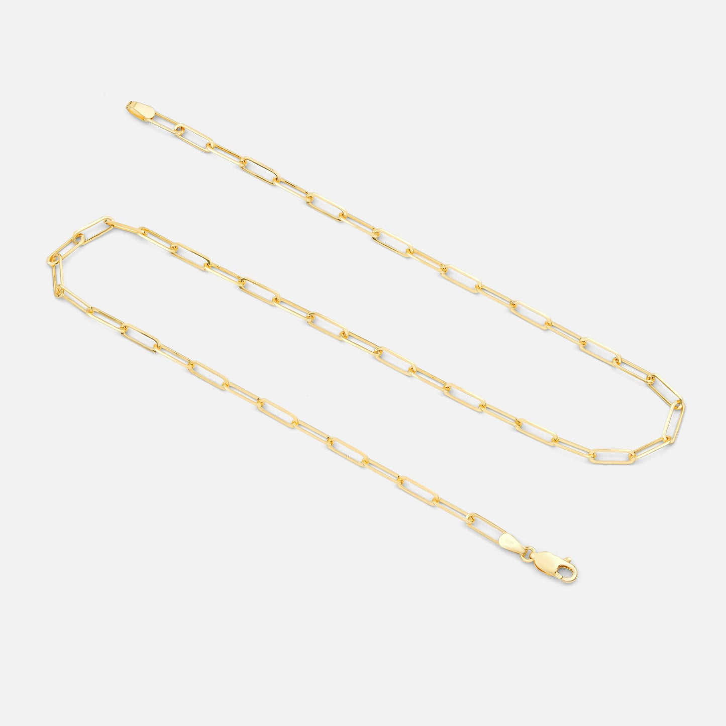 Women's Paper clip bracelet chain (0.6-0.7mm link thickness)